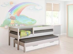 LU Detská posteľ s prístelkou Junior - biela Rozmer: 200x90