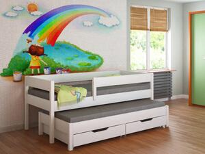 LU Detská posteľ s prístelkou Junior - biela Rozmer: 200x90