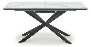 Rozkladací jedálenský stôl Diesel - biely mramor / tmavosivá / čierna