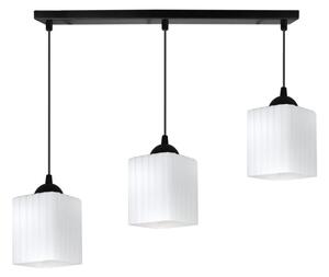 Závesné svietidlo Riffle Square, 3x biele sklenené tienidlo, b