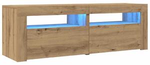 TV skrinka s LED dub artisan 140x36,5x40 cm kompozitné drevo