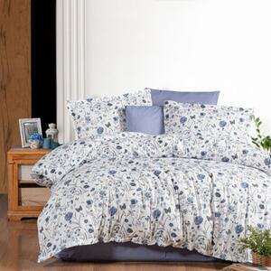 Kvalitex Predĺžené posteľné flanelové obliečky 140x220, 70x90cm BELA modrá