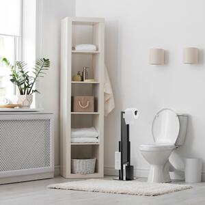 Tutumi, kúpeľňový kovový stojan na toaletný papier a kefu 321501, čierna matná, HOM-04002