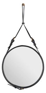 GUBI - Adnet Wall Mirror Circular Ø45 Black Leather - Lampemesteren