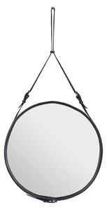 GUBI - Adnet Wall Mirror Circular Ø70 Black Leather - Lampemesteren