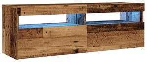 TV skrinka s LED staré drevo 120x35x40 cm kompozitné drevo