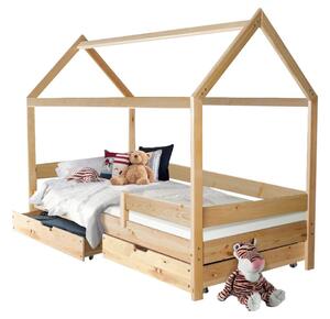 MG Detská posteľ domček Martin s úložným priestorom 90x200