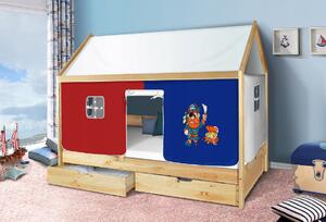 MG Detská posteľ domček Martin s úložným priestorom 90x200