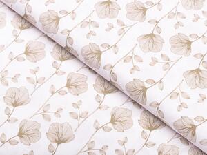Biante Detské bavlnené posteľné obliečky do postieľky Sandra SA-252 Béžové poľné kvety Do postieľky 90x140 a 40x60 cm