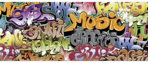 DIMEX | Panoramatická vliesová fototapeta na stenu Graffiti MP-2-0322 | 375 x 150 cm | viacfarebná