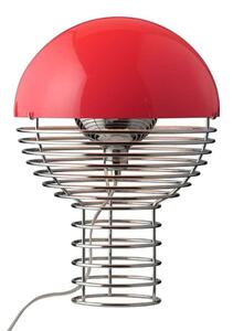 Verpan - Wire Stolová Lampa Ø30 Chrome/Red Verpan - Lampemesteren