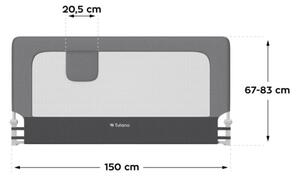 Bezpečnostná zábrana na posteľ Cover 25 sivá 150 cm