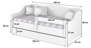 Detská posteľ LULL 160x80cm - Black and White