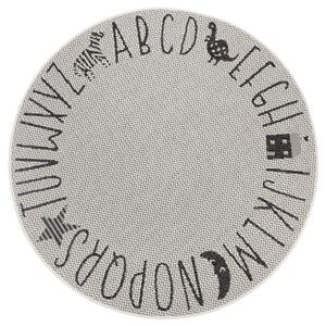Mujkoberec Original Kusový koberec Flatweave 104884 Cream / Black kruh – na von aj na doma - 120x120 (priemer) kruh cm