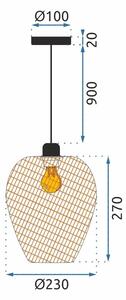 Toolight - Závesná stropná lampa Boho - prírodná - APP885-1CP