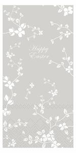 Papierové servítky Happy Easter Flowers Grey - 16 ks