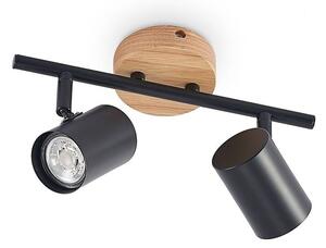 Lindby - Xiomara 2 Stropné Lampa Black/Light Wood Lindby - Lampemesteren