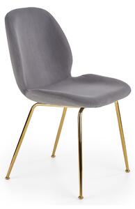 Jedálenská stolička K381 - sivá / zlatá