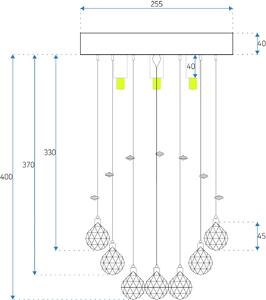 Toolight - Závesná stropná lampa Crystal - chróm - APP782-1C