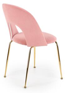 Jedálenská stolička K385 - ružová / zlatá