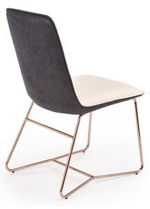 Jedálenská stolička K390 - krémová / tmavosivá / zlatá