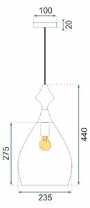 Toolight - Závesná stropná lampa Dent - oranžová - APP432-1CP