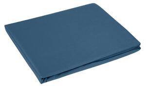 Kvalitná modrá plachta bez gumičky na posteľ bavlnený satén 180x200cm Modrá