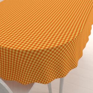 Biante Bavlnený oválny obrus Olivia OL-006 Oranžovo-žltá kocka malá 140x220 cm