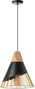 Toolight - Závesná stropná lampa Frutex - prírodná/čierna - APP224-1CP