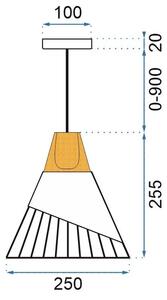 Toolight - Závesná stropná lampa Frutex - prírodná/čierna - APP223-1CP