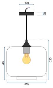 Toolight - Závesná stropná lampa Lassi - čierna/transparentná - APP312-1CP