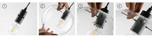 Toolight - Závesná stropná lampa Lassi - čierna - APP307-1CP