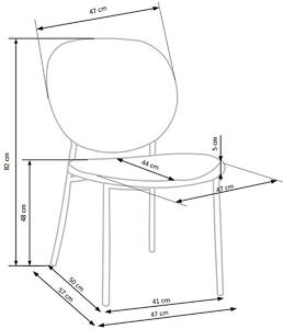 Jedálenská stolička K398 - vzor listy / zlatá