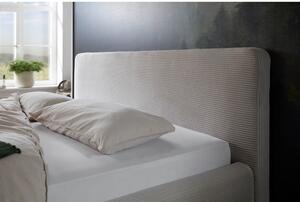 Béžová menčestrová dvojlôžková posteľ Meise Möbel Mattis Cord, 180 x 200 cm