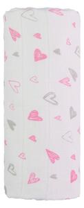 Bavlnená detská osuška T-TOMI Tetra Pink Hearts, 120 x 120 cm