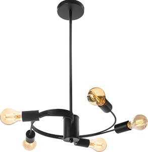 Toolight - Závesná stropná lampa Paradise - čierna - APP739-5CP