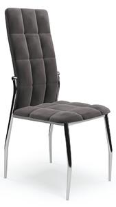 Jedálenská stolička K416 - tmavosivá (Velvet) / chróm