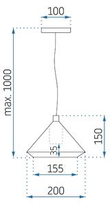 Toolight - Závesná stropná lampa Suez - čierna - APP1005-1CP
