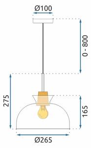Toolight - Závesná stropná lampa Suez - čierna/transparentná - APP1184-1CPC