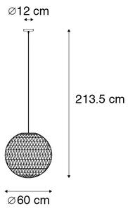 Retro závesná lampa biela 60 cm - Lina Ball 60
