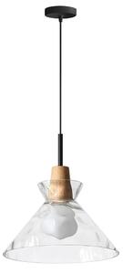 Toolight - Závesná stropná lampa Suez - čierna/prírodná - APP1183-1CP