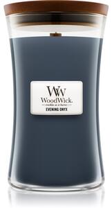 Woodwick Evening Onyx vonná sviečka s dreveným knotom 609.5 g