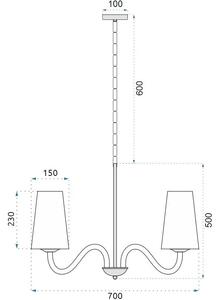 Toolight - Závesná stropná lampa Vintage - čierna - APP753-6