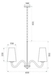 Toolight - Závesná stropná lampa Vintage - čierna - APP720-3CP