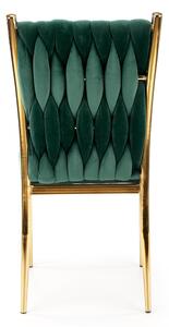 Jedálenská stolička K436 - tmavozelená / zlatá