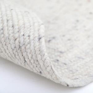 Bielo-sivý ručne vyrobený koberec zo zmesi vlny a bavlny Nattiot Neethu, ø 110 cm
