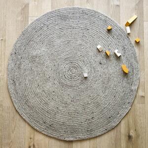 Sivý ručne vyrobený koberec zo zmesi vlny a bavlny Nattiot Neethu, ø 140 cm