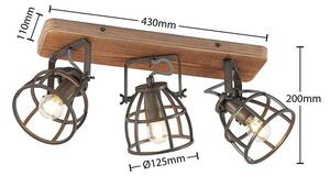 Lindby - Rutger 3 Stropné Lampa Wood/Black Lindby - Lampemesteren