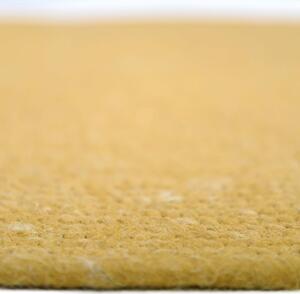 Horčicovožltý ručne vyrobený koberec zo zmesi vlny a bavlny Nattiot Neethu, ø 110 cm