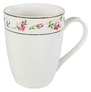 Porcelánový hrnček s ružičkami Cutty Rose - 12 * 8 * 10 cm / 300 ml - Clayre & Eef